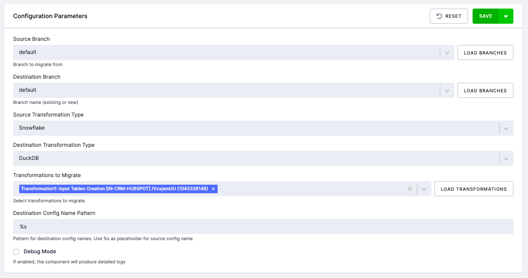 Save Configuration and Run
